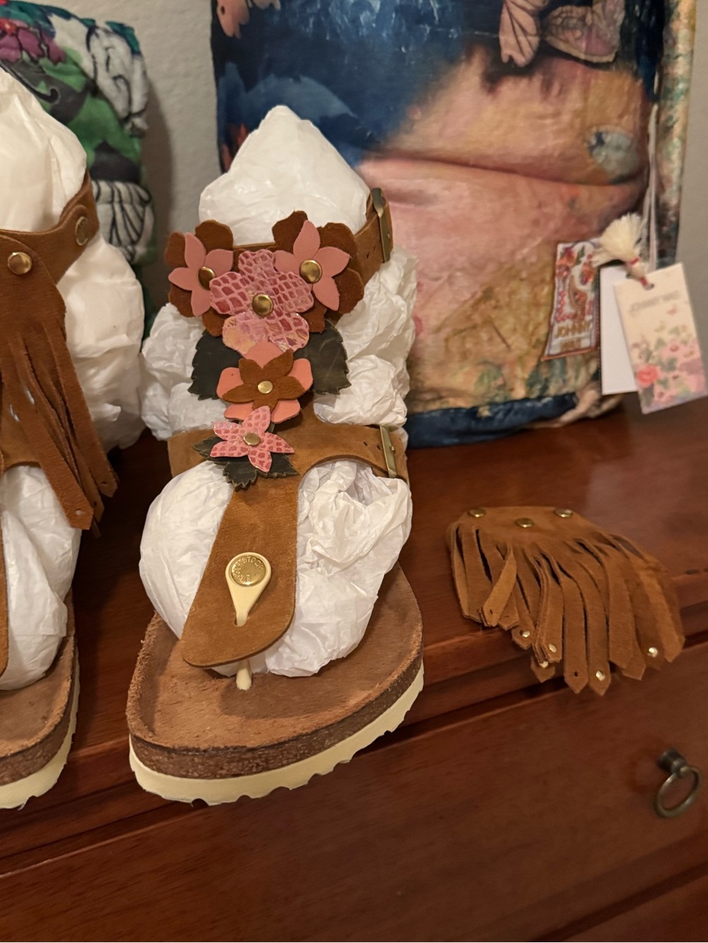 Birkenstock Floral and Tassel Gladiators New 41 - Picture 4 of 6